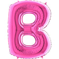 40" Foil Shape Megaloon Balloon Letter B Fuschia