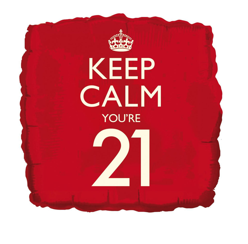 18" Keep Calm "21" Foil Balloon