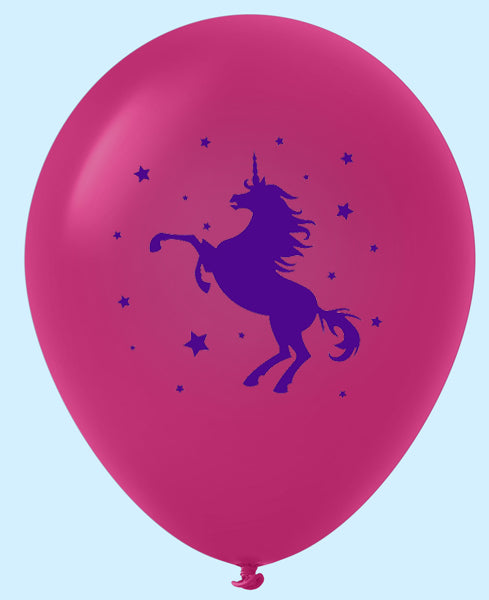 11" Unicorn Latex Balloons (25 Count) Dark Magenta