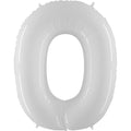 40" Foil Shape Balloon Number 0 Bright White