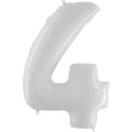 40" Foil Shape Balloon Number 4 Bright White