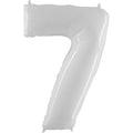 40" Foil Shape Balloon Number 7 Bright White