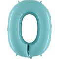 40" Megaloon Foil Shape 0 Baby Blue Balloon