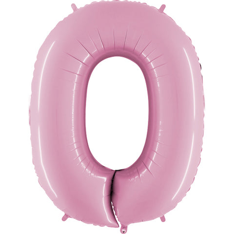40" Megaloon Foil Shape 0 Baby Pink Balloon