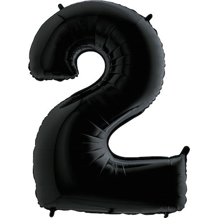 35" Anagram Brand SuperShape 2 Black Balloon Packaged