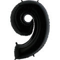 40" Megaloon Foil Shape Polybagged 9 Black Balloon