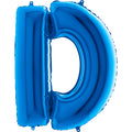 40" Foil Shape Megaloon Balloon Letter D Blue