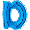 7" Airfill Only (requires heat sealing) Letter D Blue Foil Balloon