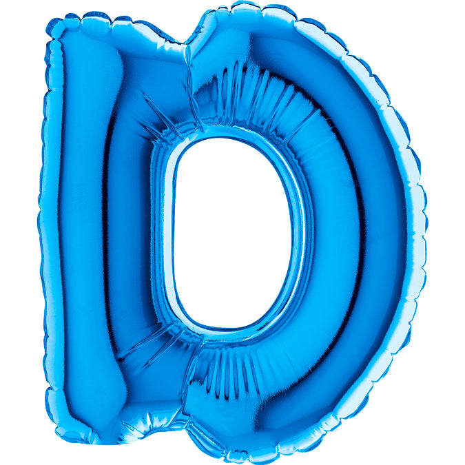 7" Airfill Only (requires heat sealing) Letter D Blue Foil Balloon