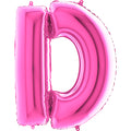 40" Foil Shape Megaloon Balloon Letter D Fuschia