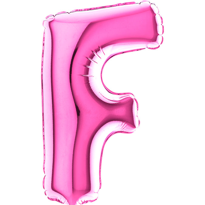 7" Airfill Only (requires heat sealing) Letter F Fuschia Foil Balloon
