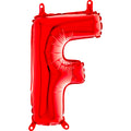 14" Airfill Only Foil Balloon Self Sealing Letter F Red