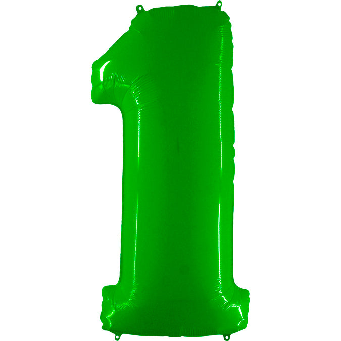 40" Foil Shape Balloon Number 1 Fluorescence Lime