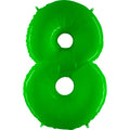 40" Foil Shape Balloon Number 8 Fluorescence Lime