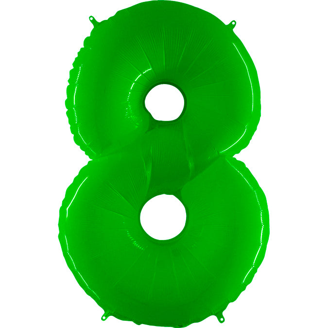 40" Foil Shape Balloon Number 8 Fluorescence Lime
