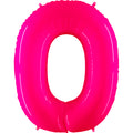 40" Foil Shape Balloon Number 0 Fluorescence Pink