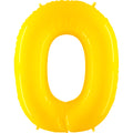 40" Foil Shape Balloon Number 0 Fluorescence Yellow