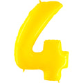 40" Foil Shape Balloon Number 4 Fluorescence Yellow