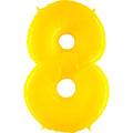 40" Foil Shape Balloon Number 8 Fluorescence Yellow