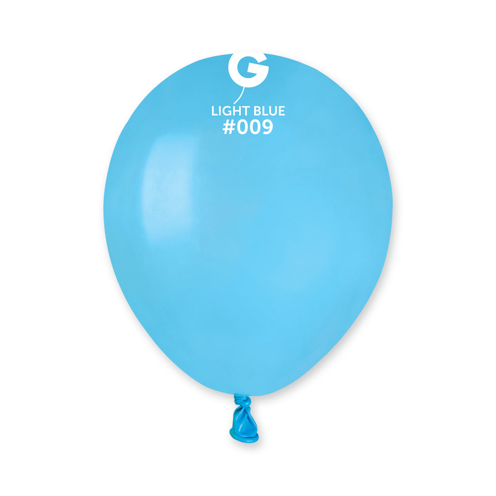 5" Gemar Latex Balloons (Bag of 100) Standard Light Blue