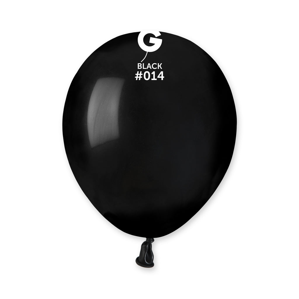 5" Gemar Latex Balloons (Bag of 100) Standard Black