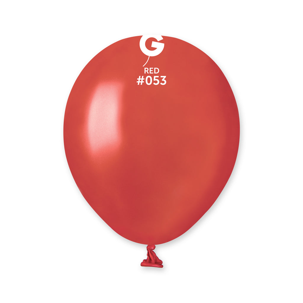 5" Gemar Latex Balloons (Bag of 100) Metallic Metallic Deep Red