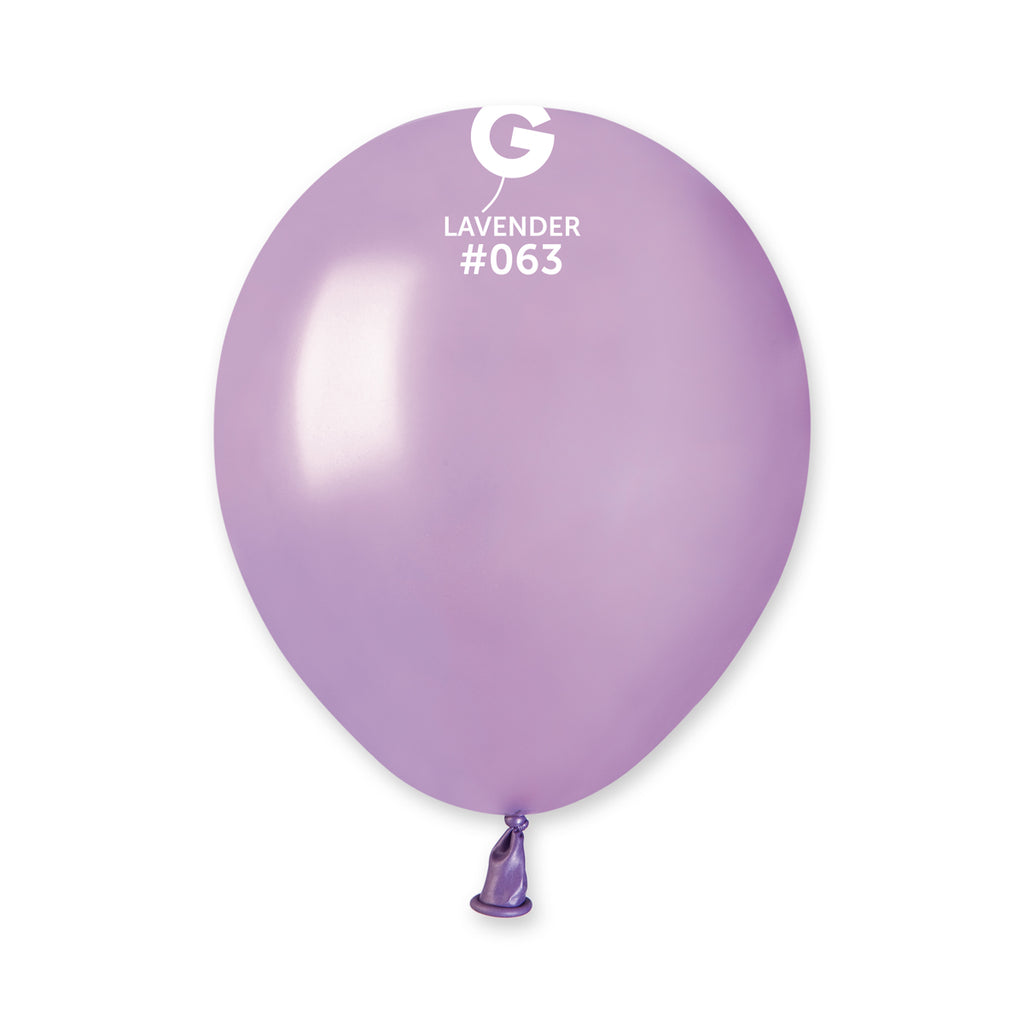 5" Gemar Latex Balloons (Bag of 100) Metallic Metallic Lavender