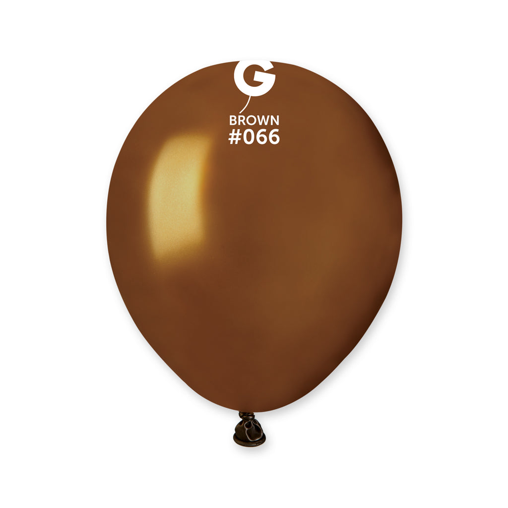 5" Gemar Latex Balloons (Bag of 100) Metallic Metallic Brown