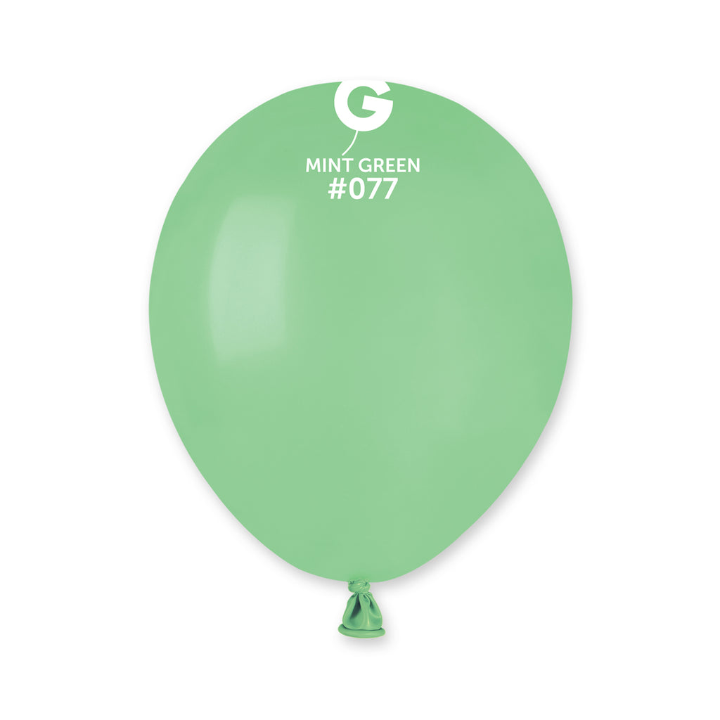 5" Gemar Latex Balloons (Bag of 100) Standard Mint Green