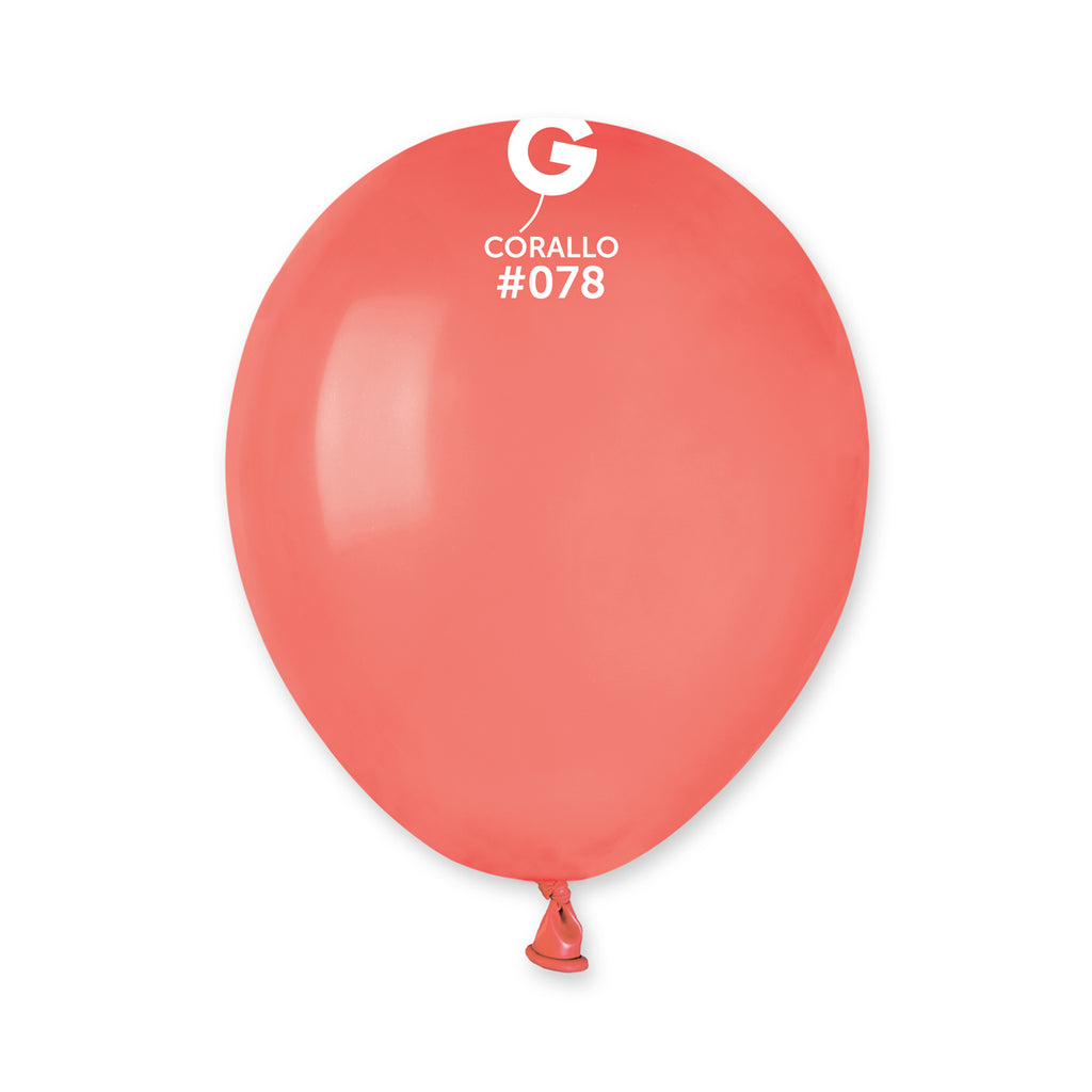 5" Gemar Latex Balloons (Bag of 100) Standard Corallo