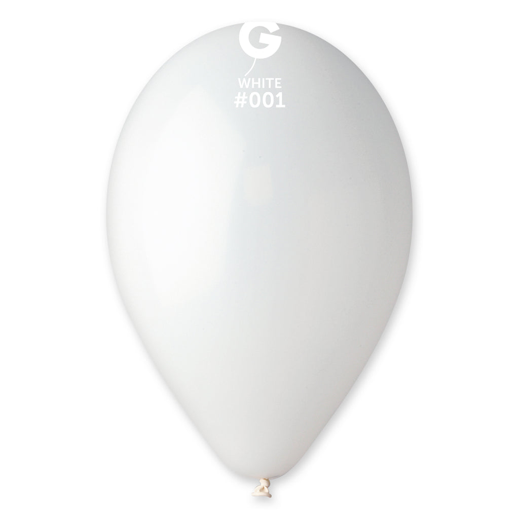 12" Gemar Latex Balloons (Bag of 50) Standard White
