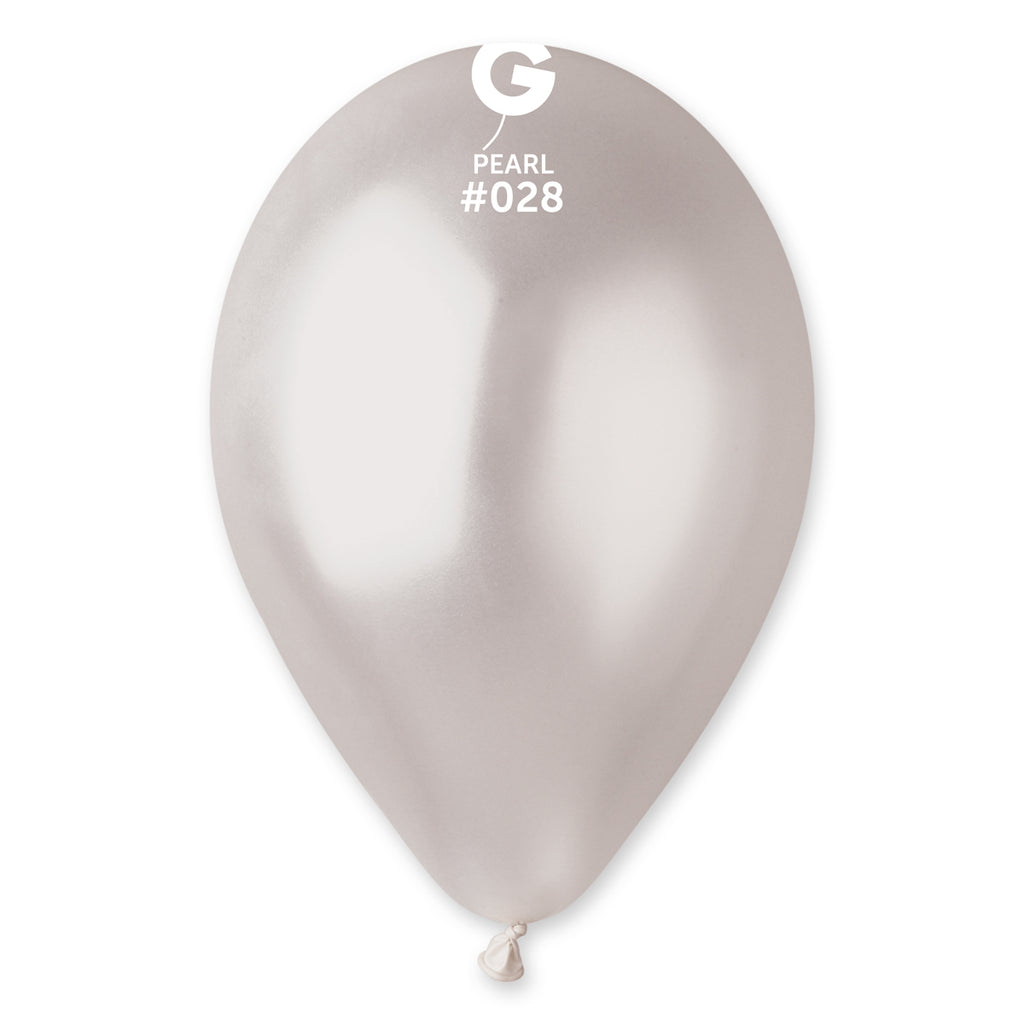 12" Gemar Latex Balloons (Bag of 50) Metallic Pearl