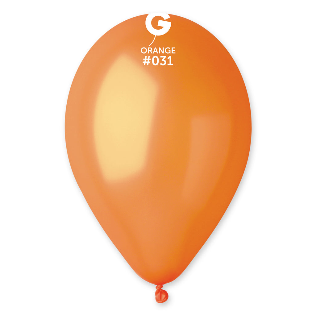 12" Gemar Latex Balloons (Bag of 50) Metallic Metallic Orange