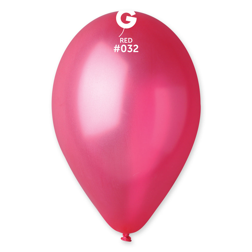12" Gemar Latex Balloons (Bag of 50) Metallic Metallic Berry Red
