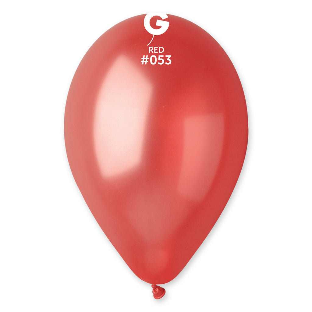 12" Gemar Latex Balloons (Bag of 50) Metallic Metallic Deep Red