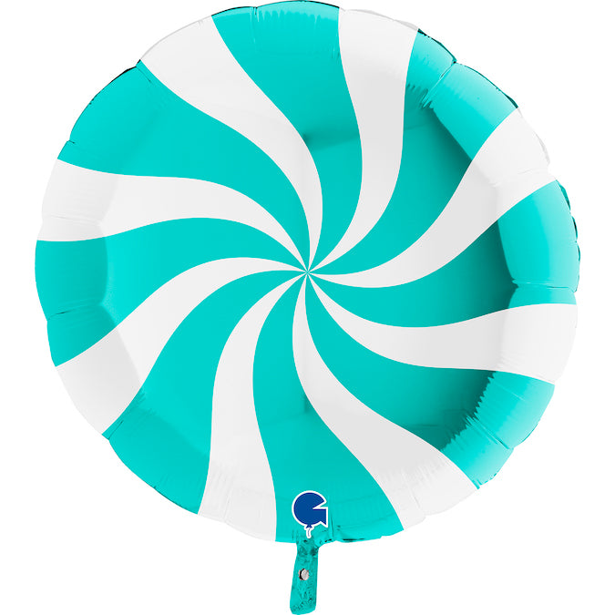 36" Candy Swirly White-Tiffany Foil Balloon