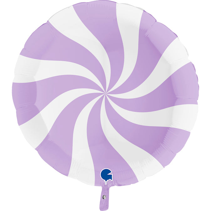 36" Candy Swirly White-Matte Lilac Foil Balloon