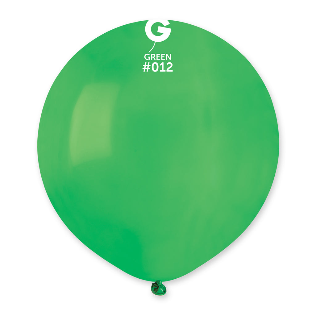 19" Gemar Latex Balloons (Bag of 25) Standard Green