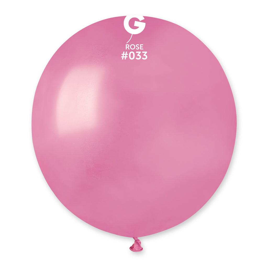 19" Gemar Latex Balloons (Bag of 25) Metallic Metallic Rose