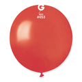 19" Gemar Latex Balloons (Bag of 25) Metallic Metallic Deep Red