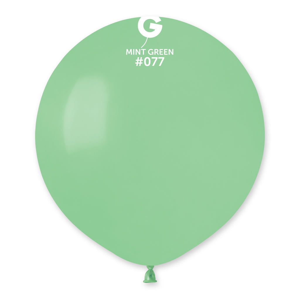 19" Gemar Latex Balloons (Bag of 25) Standard Mint Green
