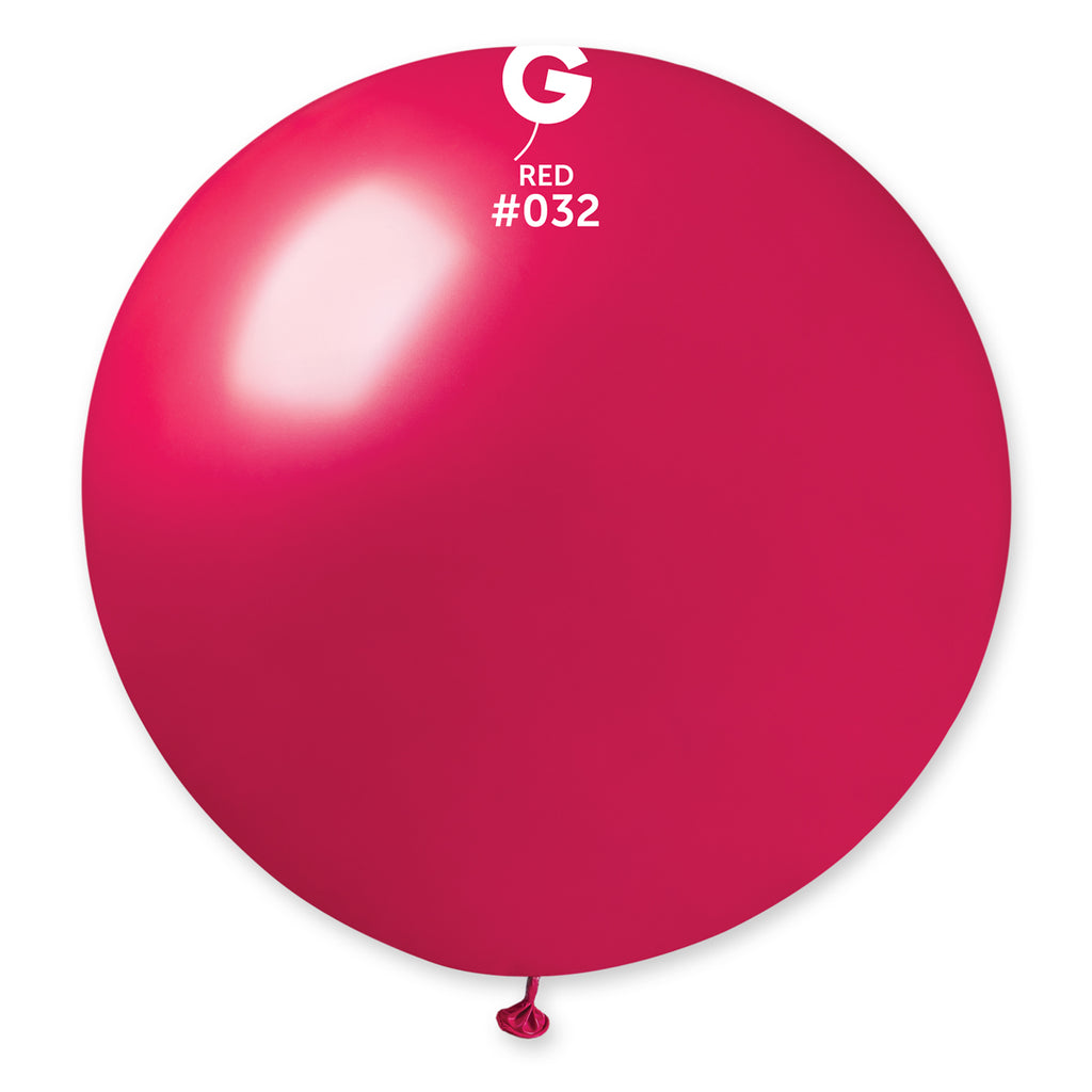 31" Gemar Latex Balloons (Pack of 1) Giant Metallic Berry Red