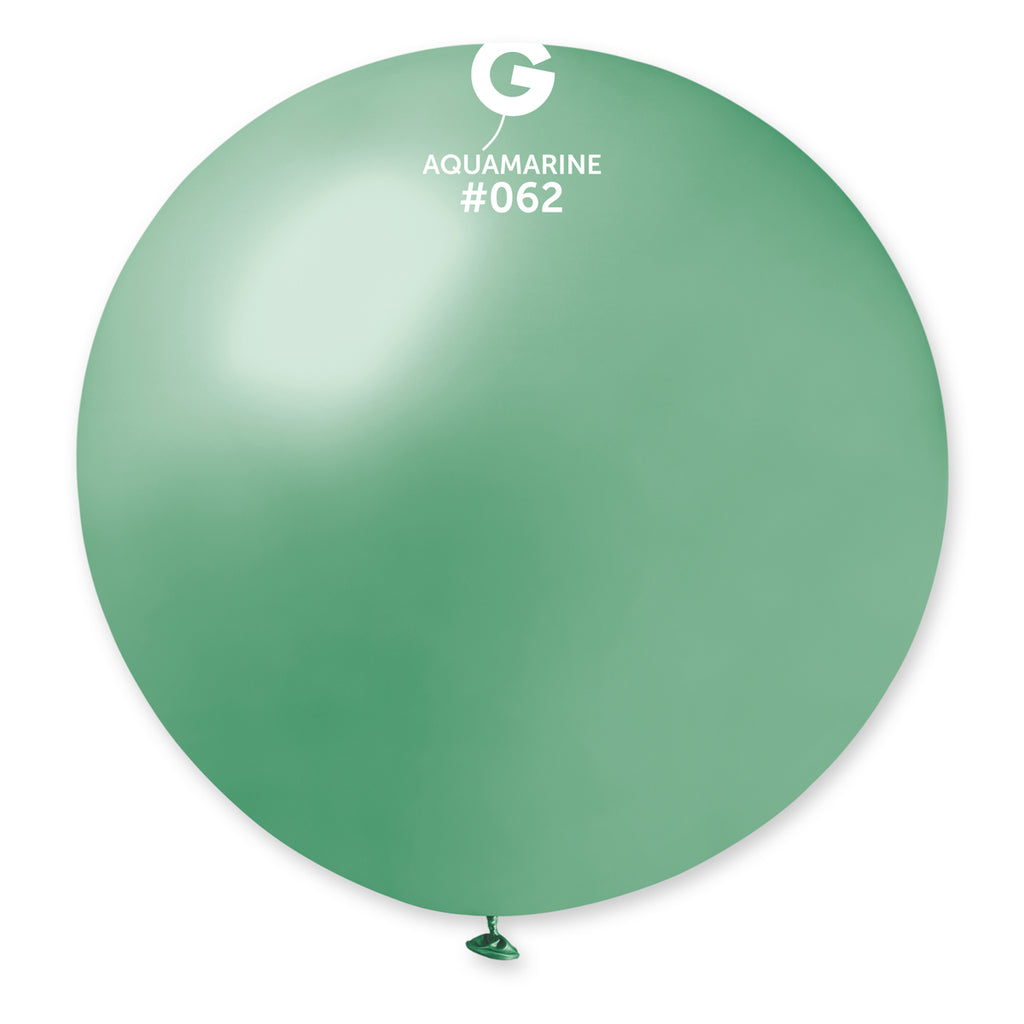 31" Gemar Latex Balloons (Pack of 1) Giant Metallic Aquamarine