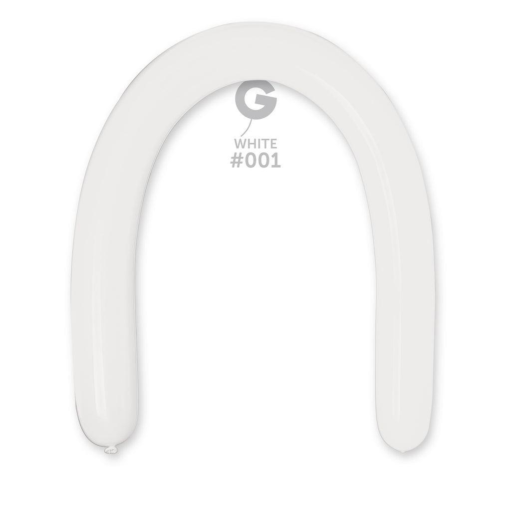 360G Gemar Latex Balloons (Bag of 50) Modelling/Twisting White