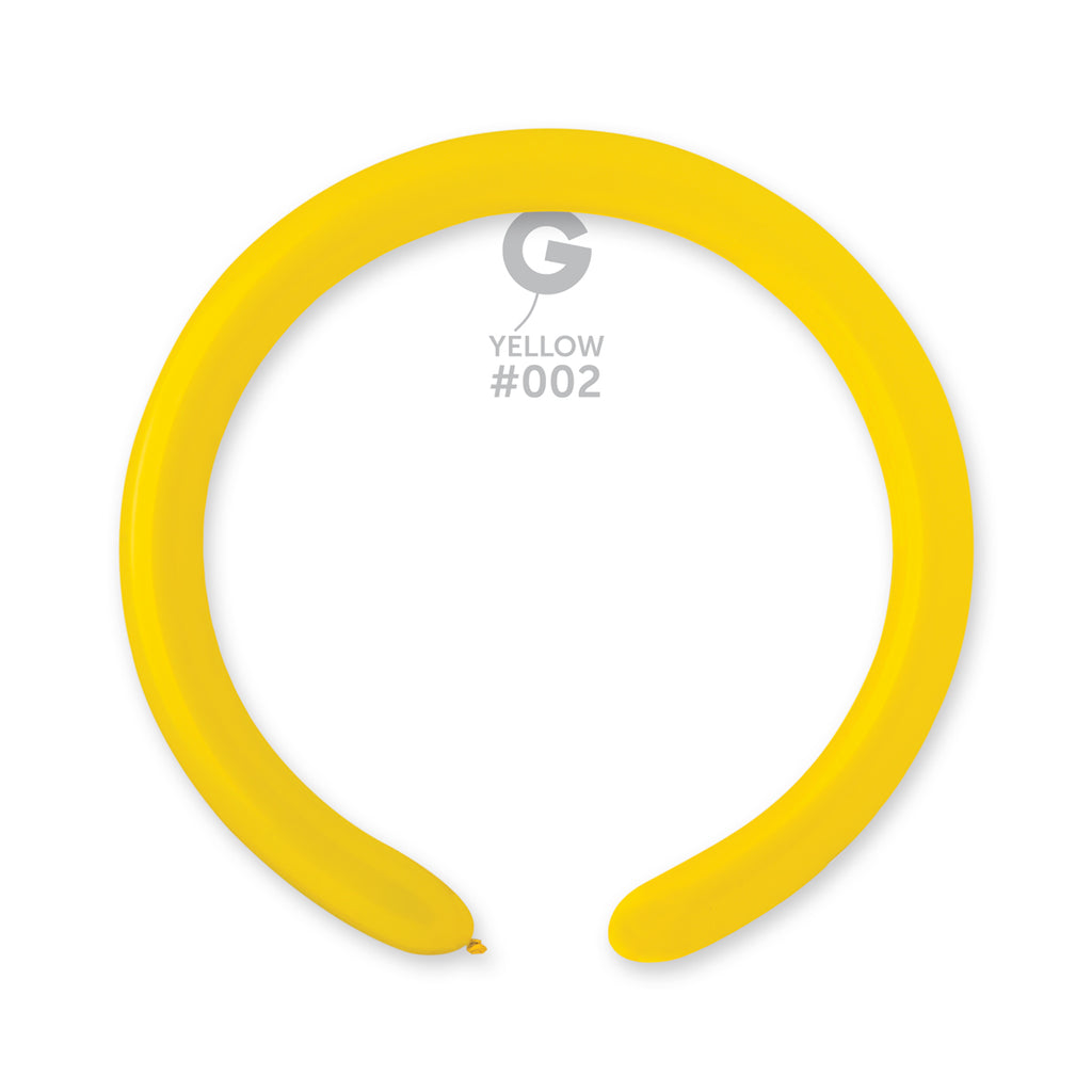 260G Gemar Latex Balloons (Bag of 50) Modelling/Twisting Yellow
