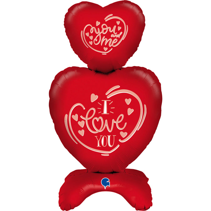 38" The Standups - Hearts Foil Balloon