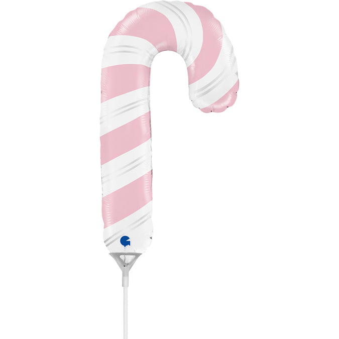 14" Airfill Only Pink Candy Cane mini Foil Balloon