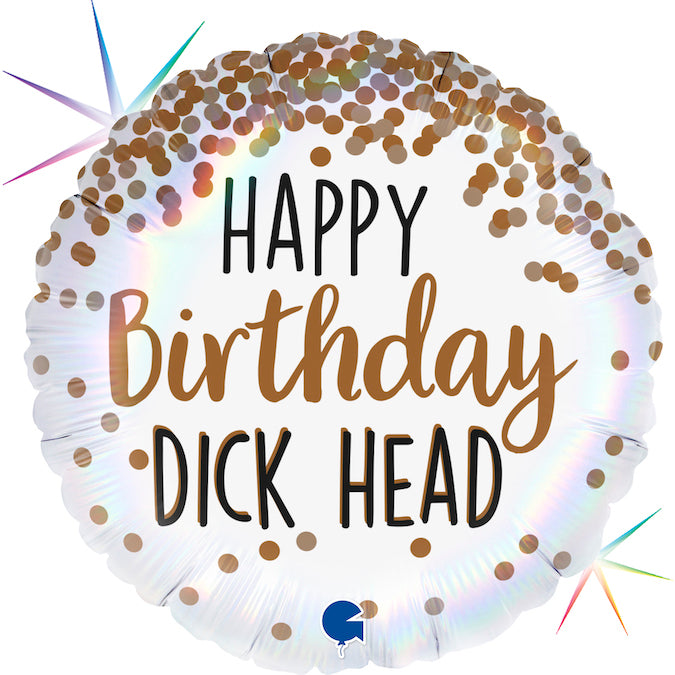 18" Happy Birthday Dick Head Foil Balloon