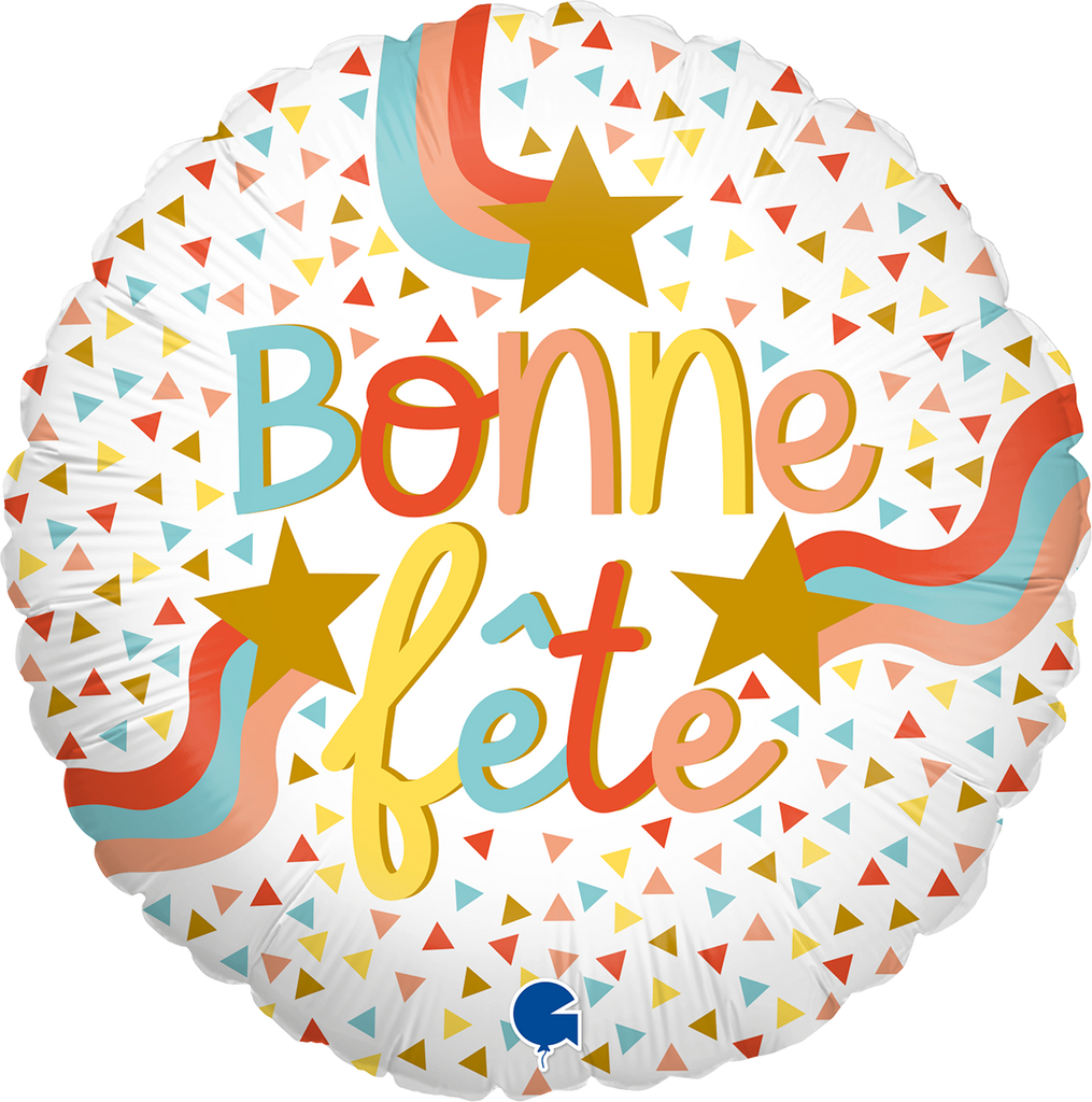 18" Bonne Fête (French) Foil Balloon