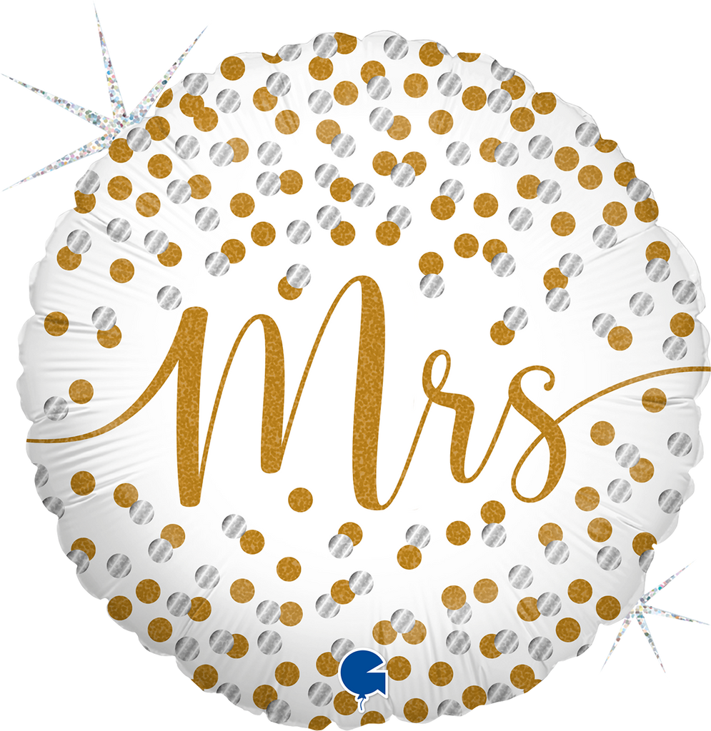 18" Mrs Confetti Foil Balloon